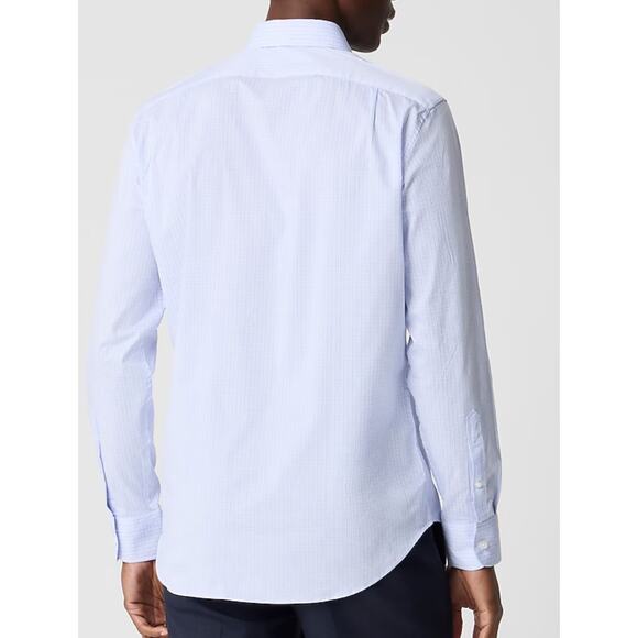 J.Crew Tailored Slim Performance Dress Shirt White Peri Blue Size 15/32 - Picture 2 of 8